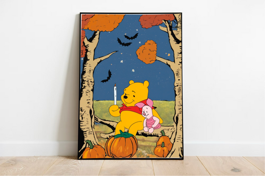 Winnie the Pooh Halloween themed poster