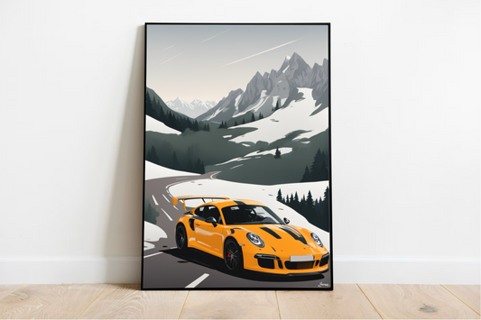 Captivating Porsche in the Alps Art Print